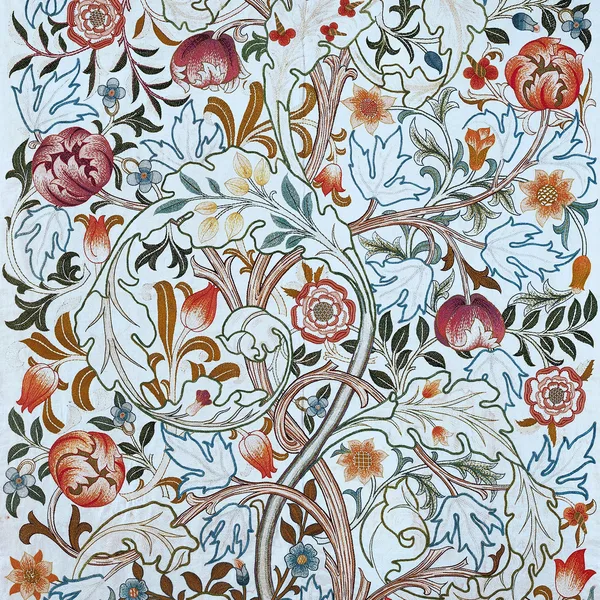Acanthus pattern, Brown on Ivory colourway