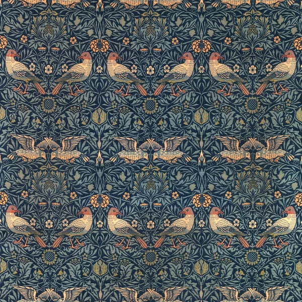 Bird pattern, Indigo colourway