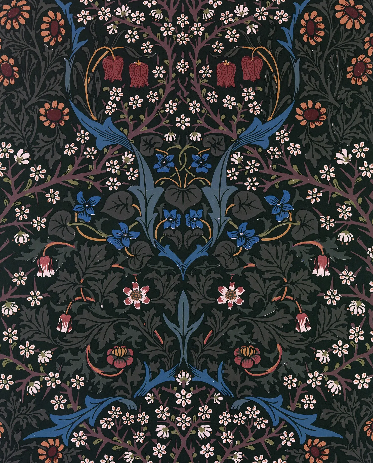 Blackthorn by William Morris, Black colourway