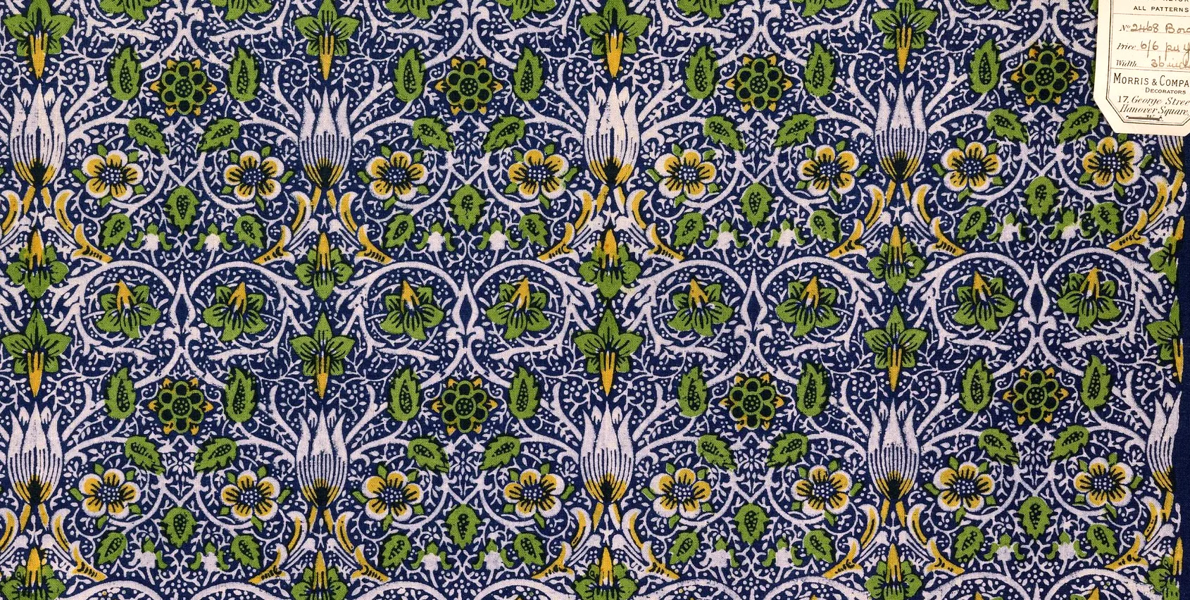 Borage by William Morris, Gold on Ivory colourway