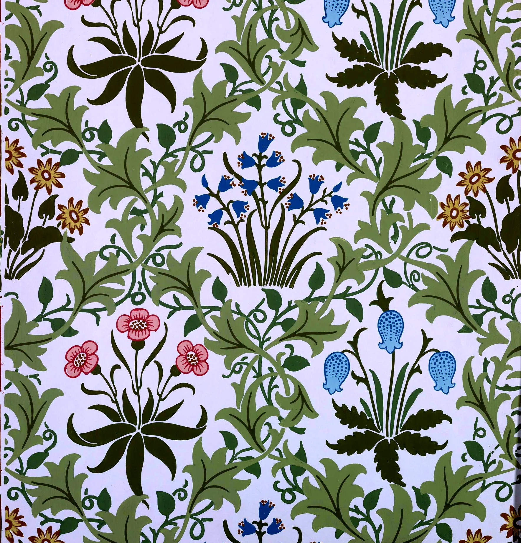 Celandine by J.H. Dearle, Green on Ivory colourway