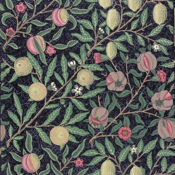 Fruit pattern, Charcoal colourway