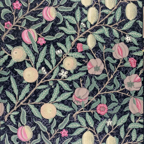 Fruit pattern, Ivory on Stone colourway