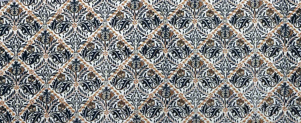 Indian Diaper by William Morris, Brown on Ivory colourway