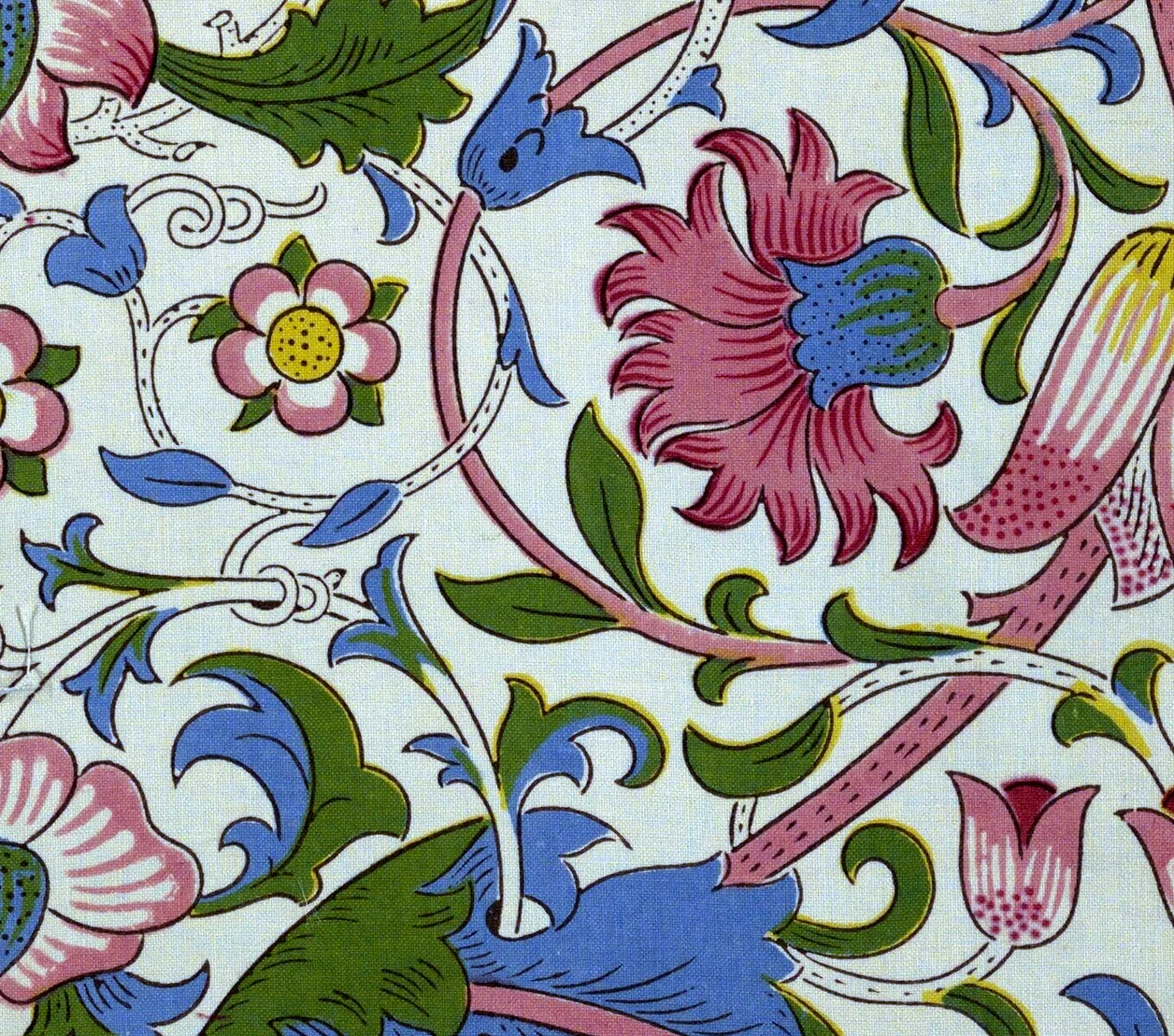 Lodden by William Morris, Red on Ivory colourway