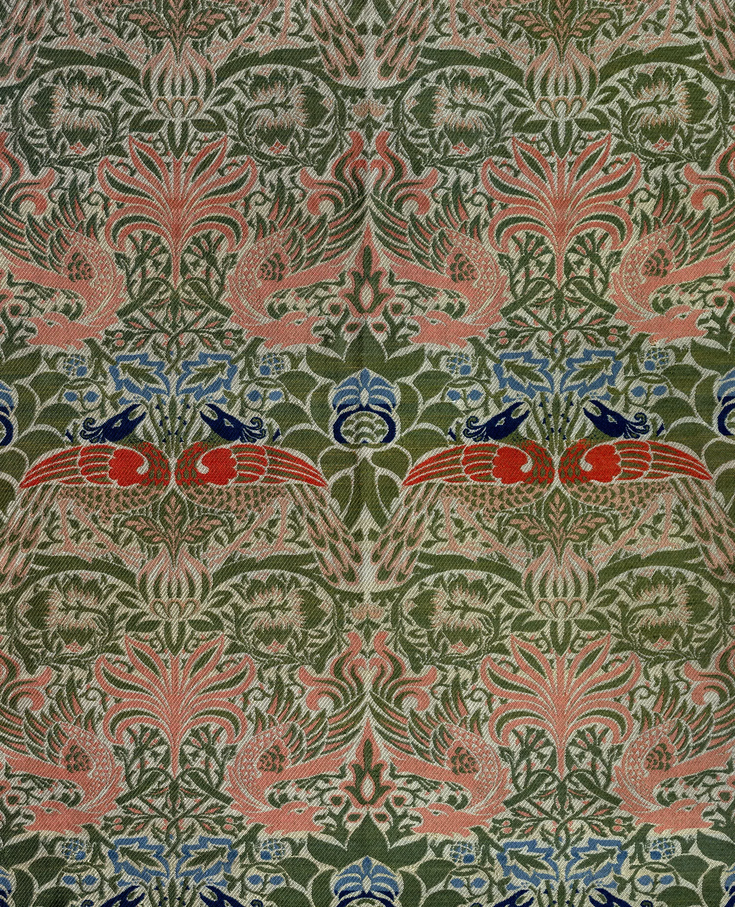 Peacock and Dragon by William Morris, Brown colourway
