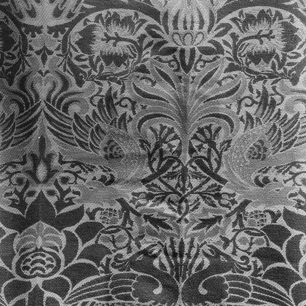 Peacock and Dragon pattern, Charcoal colourway