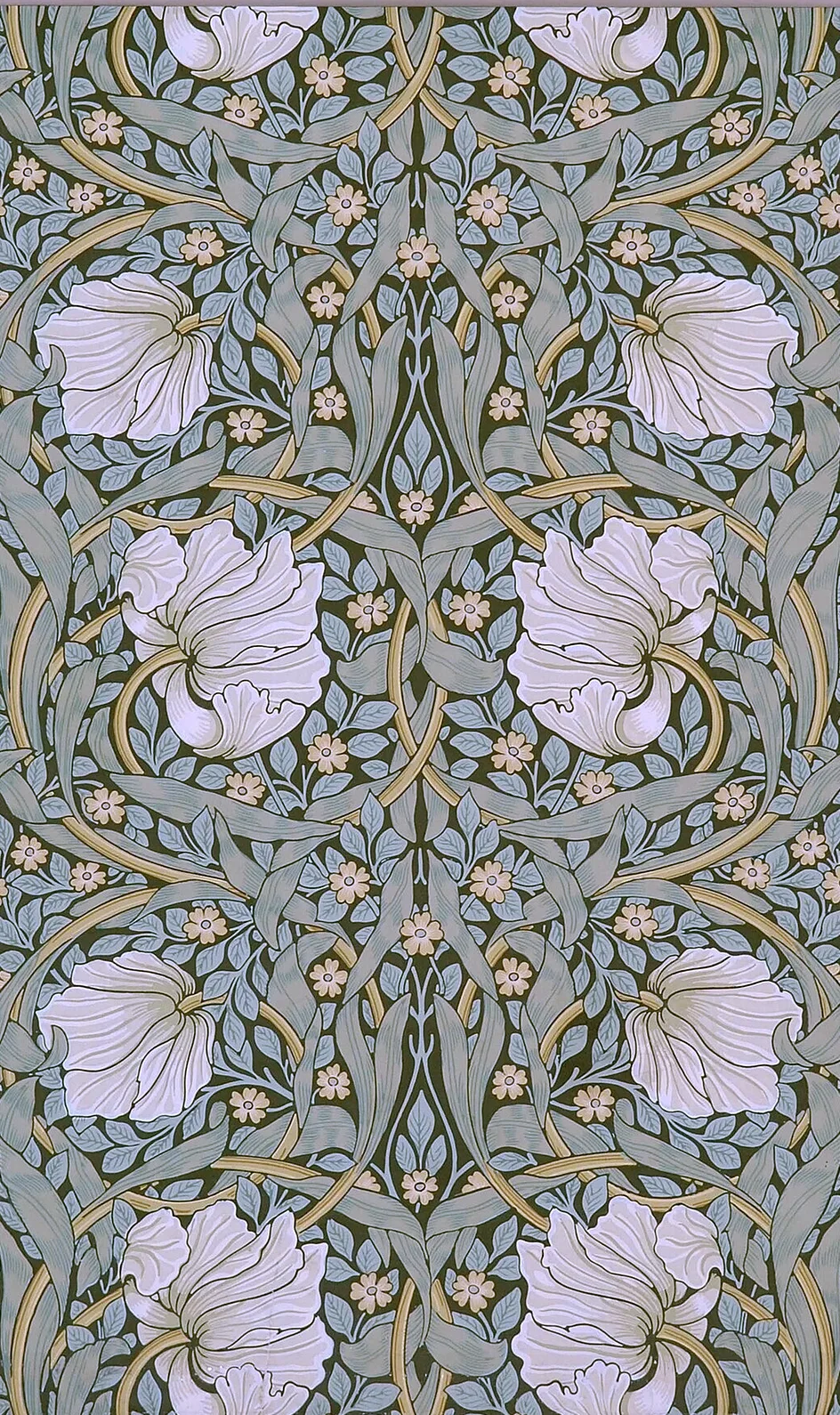 Pimpernel by William Morris, Gold on Stone colourway