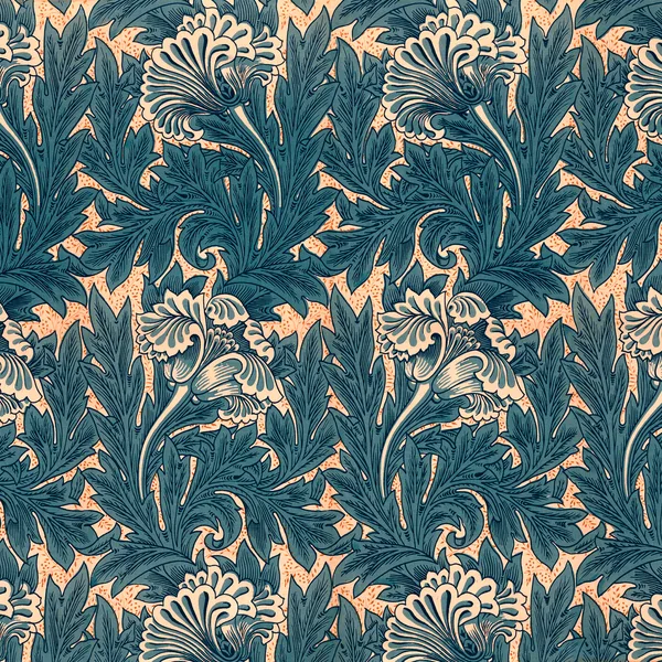 Tulip pattern, Teal colourway