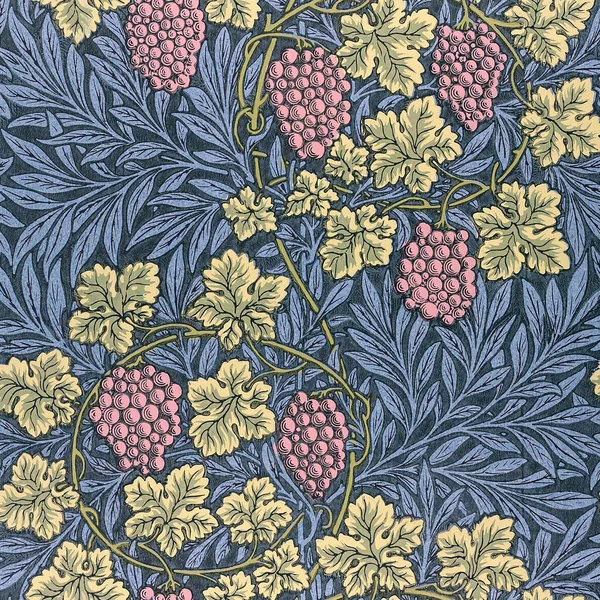 Vine pattern, Ivory on Stone colourway