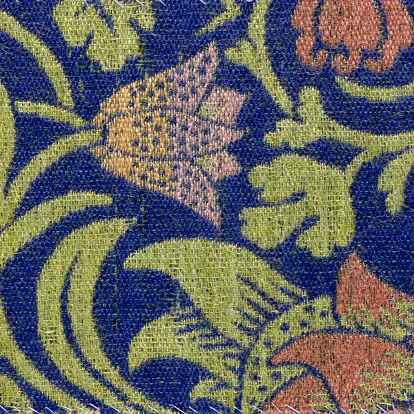 Violet and Columbine pattern, Indigo on Cream colourway