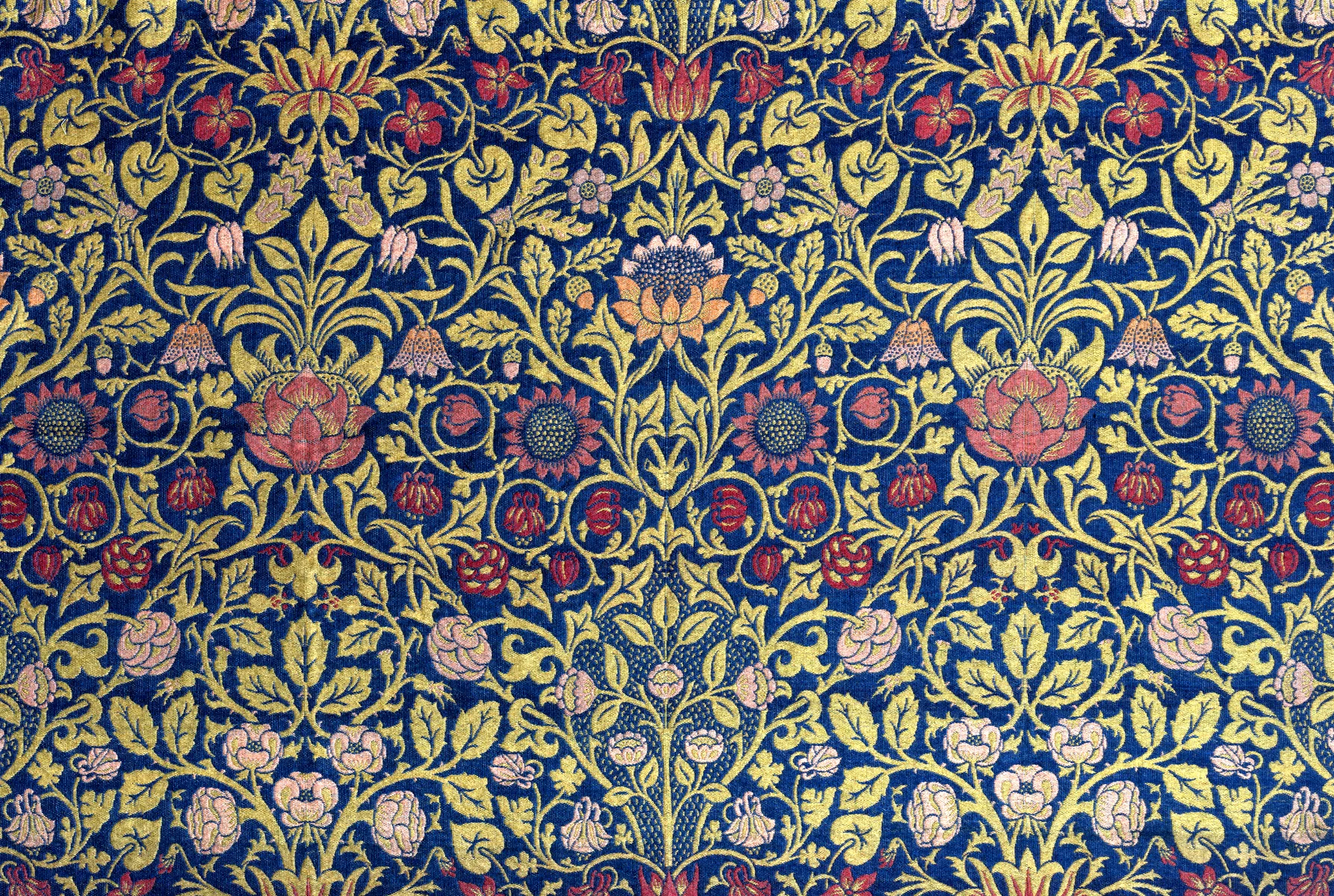 Violet and Columbine by William Morris, Indigo colourway