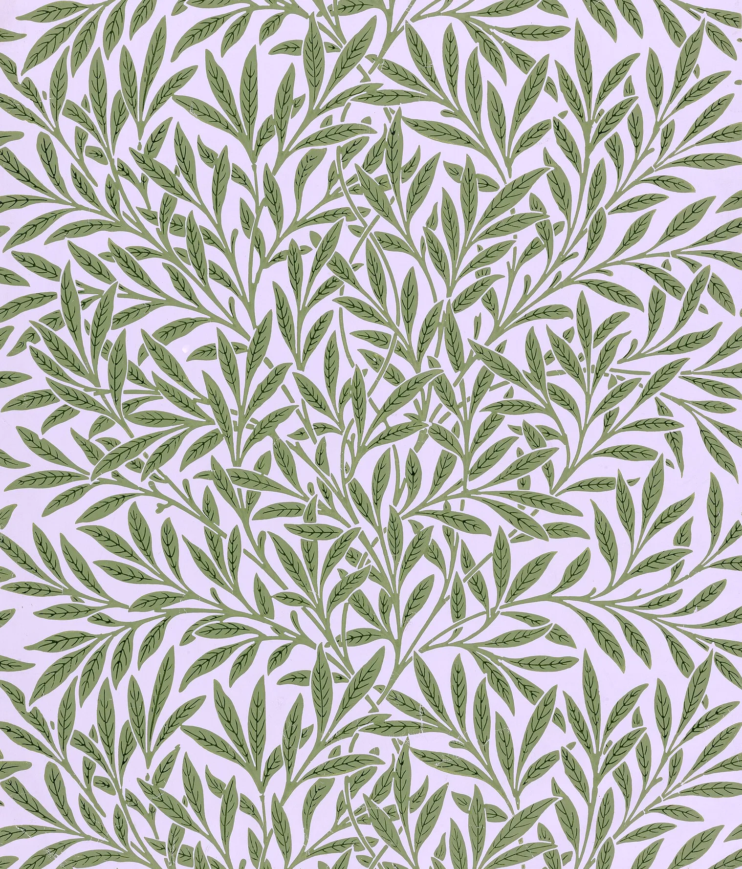Willow by William Morris, Green on Ivory colourway