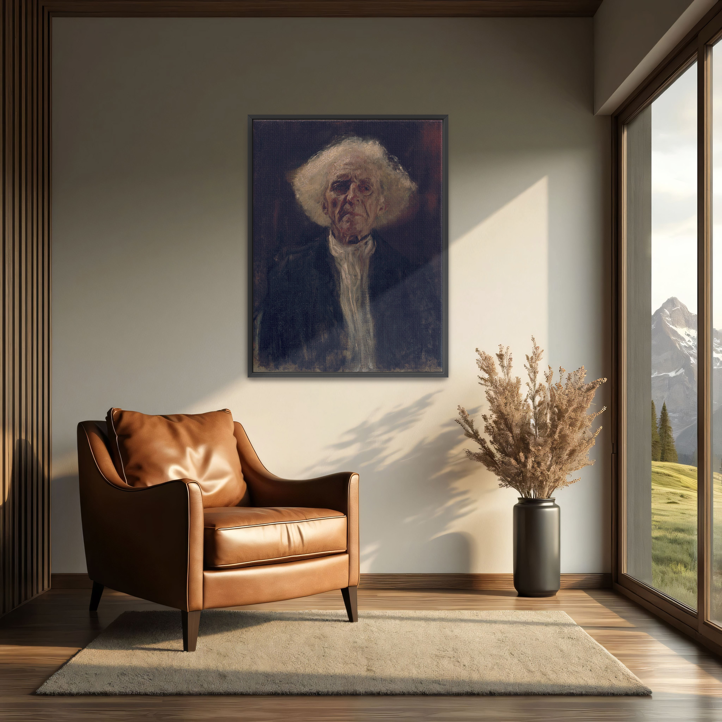 Blind Man by Gustav Klimt as a print on a wall, room view 2