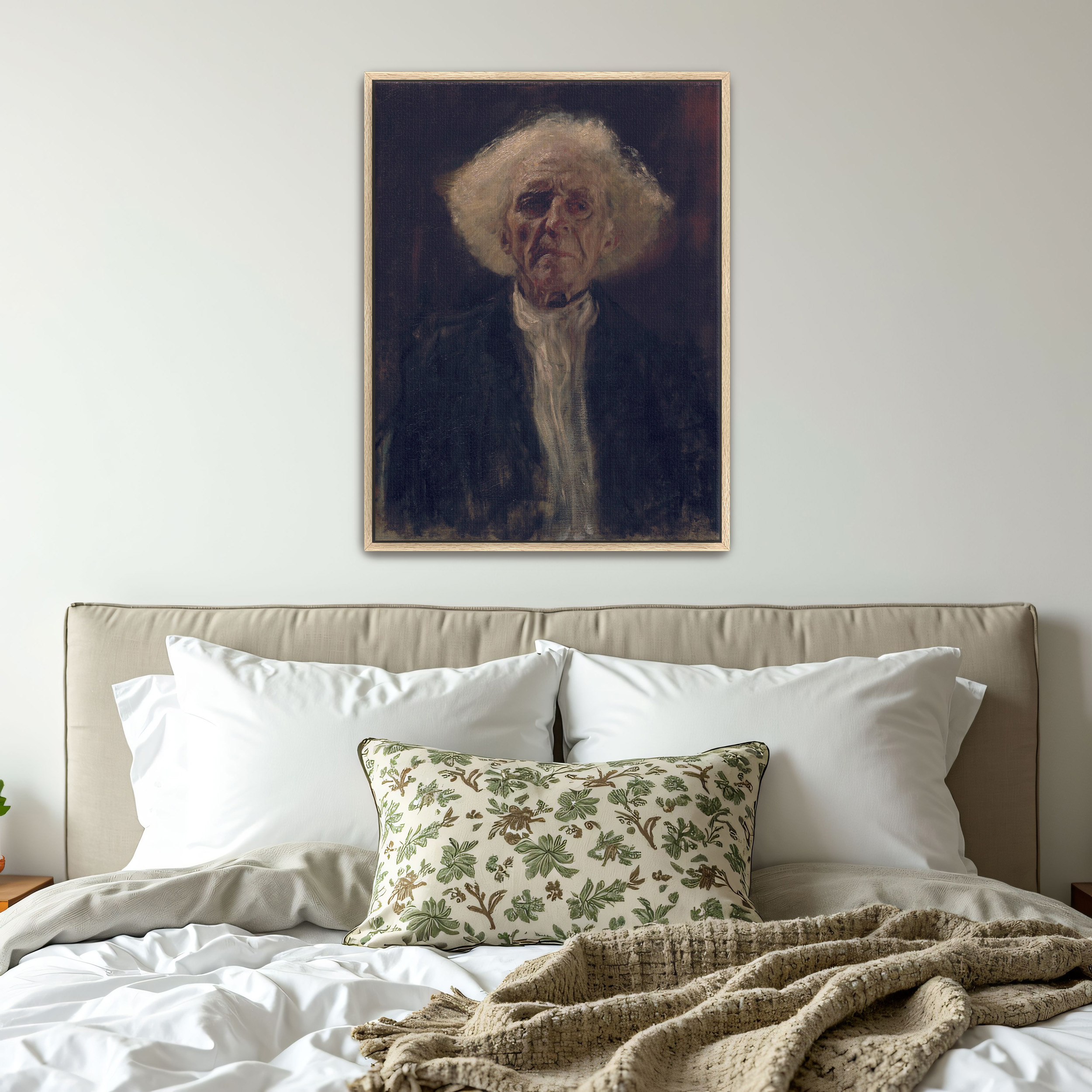 Blind Man by Gustav Klimt as a print on a wall, room view 4