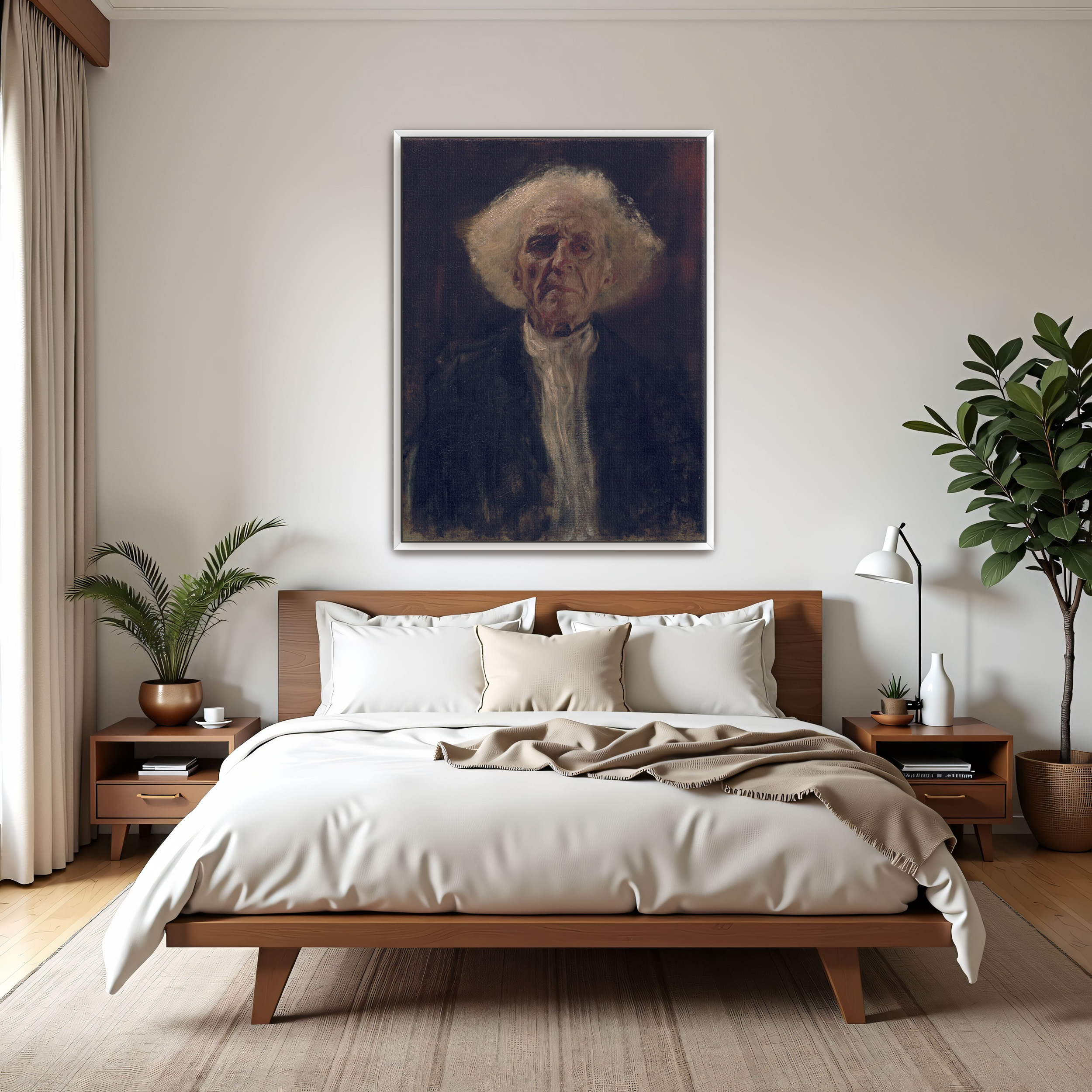 Blind Man by Gustav Klimt as a print on a wall, room view 3