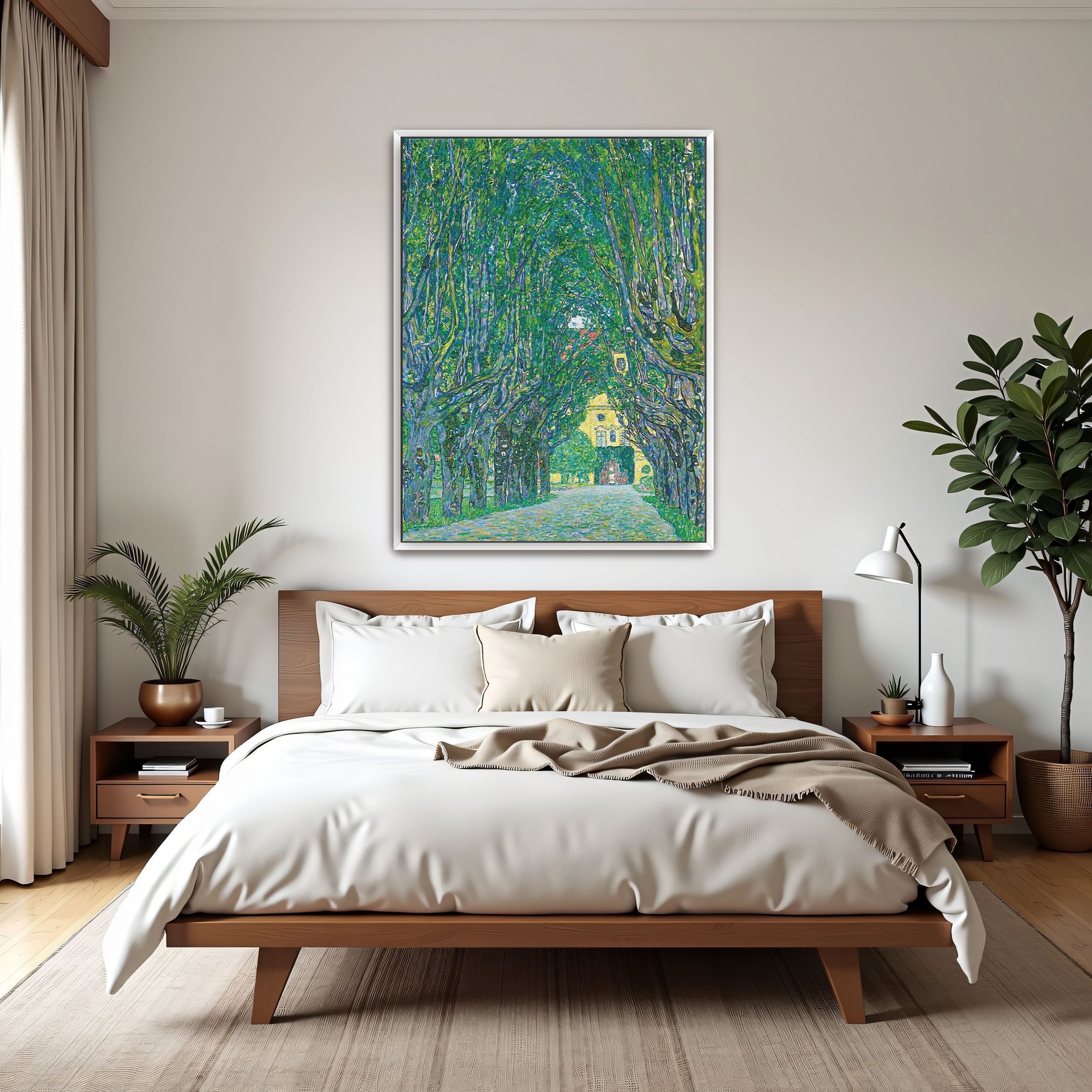 Avenue to Schloss Kammer by Gustav Klimt as a print on a wall, room view 3