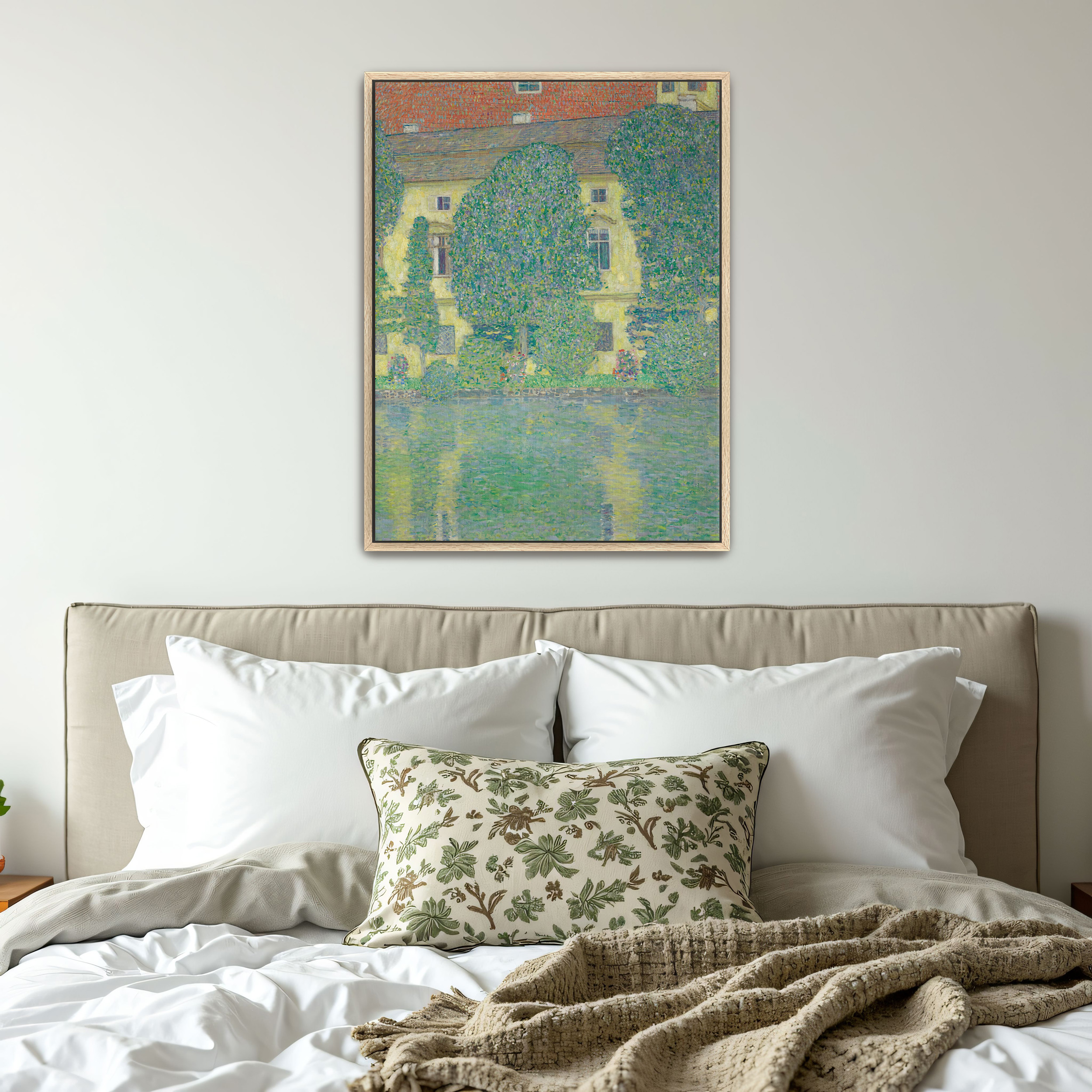 Schloss Kammer on the Attersee III by Gustav Klimt as a print on a wall, room view 4