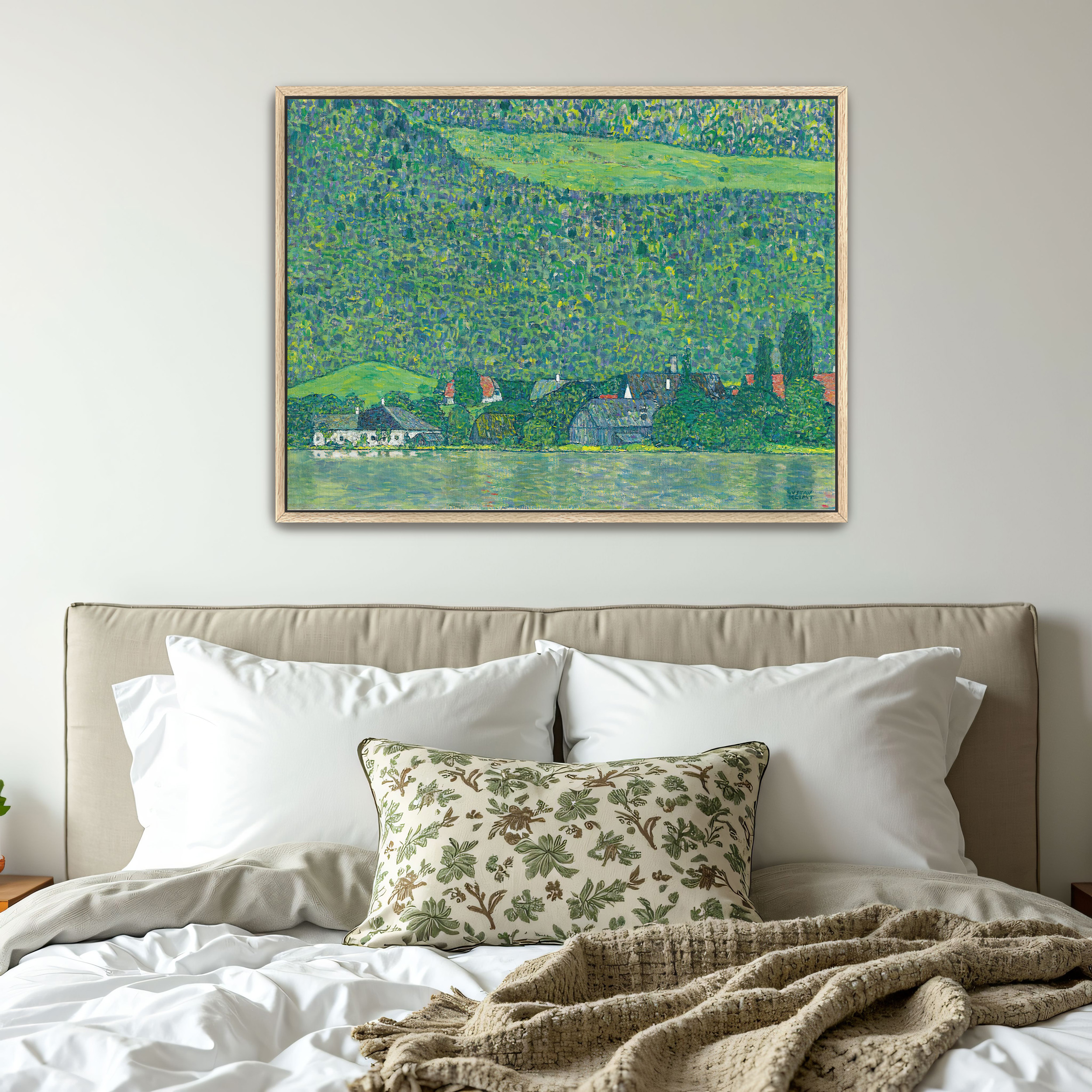 Litzlberg on the Attersee by Gustav Klimt as a print on a wall, room view 4