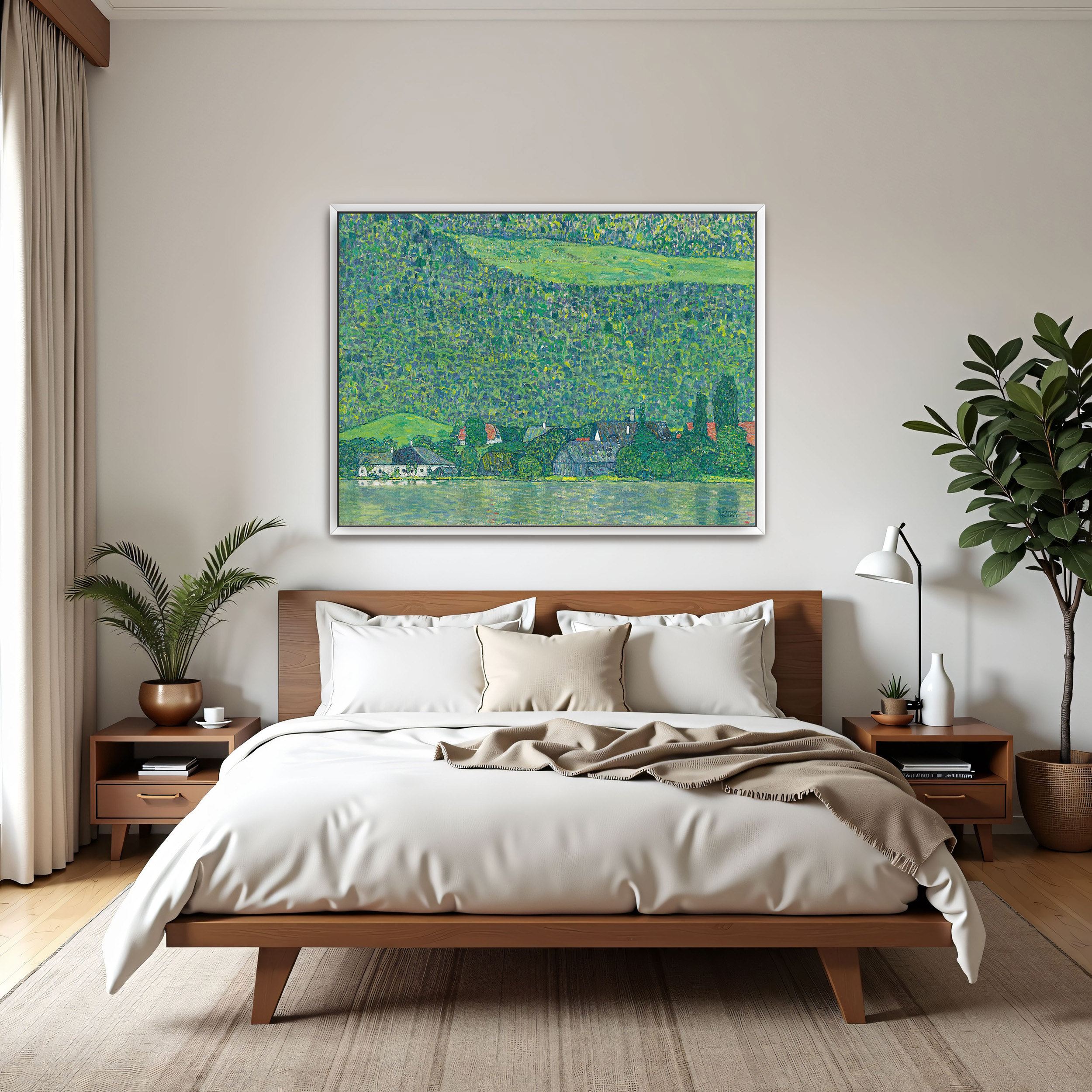 Litzlberg on the Attersee by Gustav Klimt as a print on a wall, room view 3
